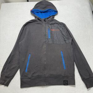 Ecko Function Men's Small Full Zip Hoodie Quilted Gray Athletic Sweatshirt